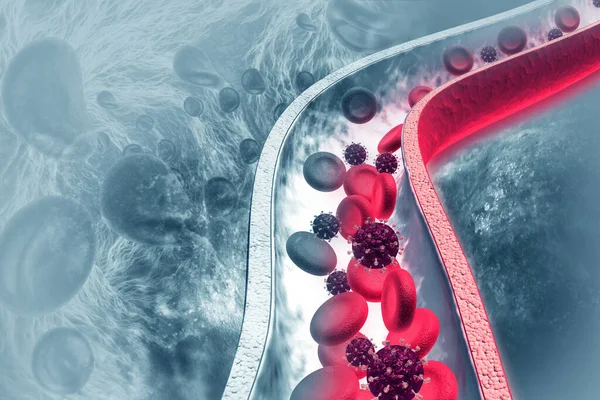 血液中的病毒D — 图库照片