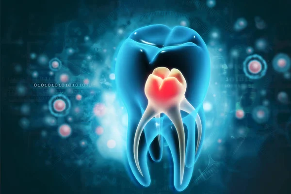Mänsklig Tand Röntgen Syn Vetenskaplig Bakgrund Illustration — Stockfoto