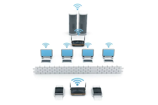 Интернет Сетевые Устройства Рендеринг — стоковое фото