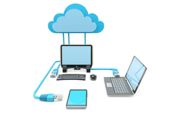 Cloud Computing Geräte Darstellung — Stockfoto