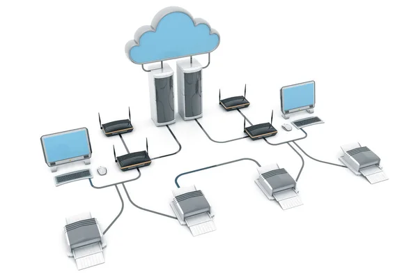 Dispositivos Computación Nube Renderizar — Foto de Stock