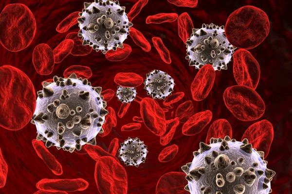 Virus Infecté Globules Sanguins Illustration — Photo