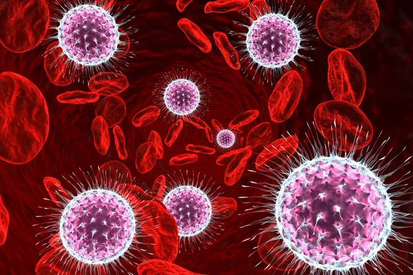 Virus Infecté Globules Sanguins Illustration — Photo