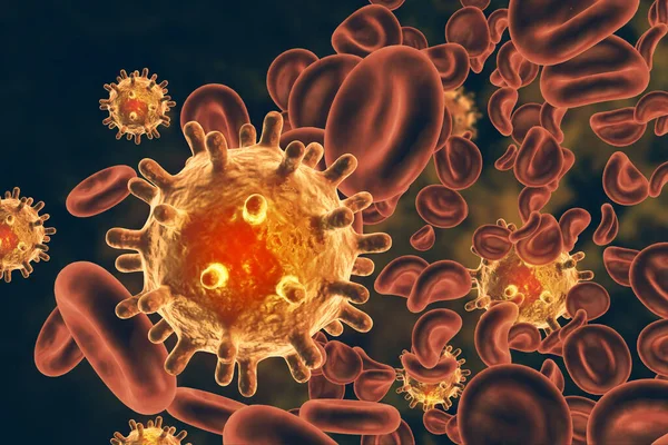 Virus Infected Blood Cells — Stock Photo, Image