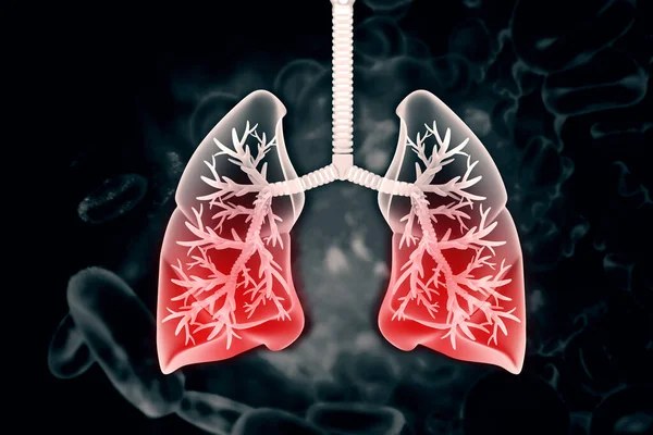 Ludzkie Płuca Tle Naukowym — Zdjęcie stockowe