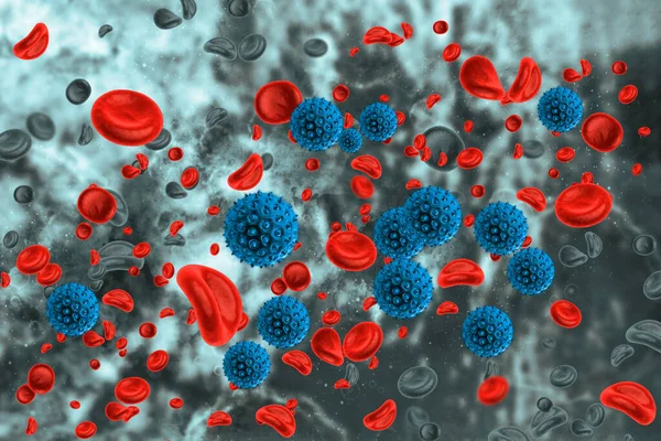 Virus Infecté Globules Sanguins Illustration — Photo