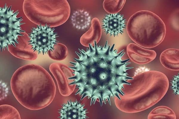 Virus Infizierte Blutkörperchen Stockbild