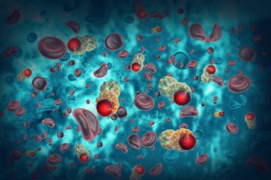Kanser hücreleri kan3D illüstrasyonunu enfekte etti