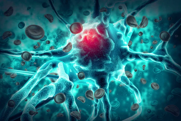 Neuroni Nel Cervello Sfondo Scientifico — Foto Stock