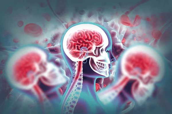 Ludzki Mózg Naukowe Tło Uszkodzenie Mózgu Medycznie Dokładna Ilustracja — Zdjęcie stockowe