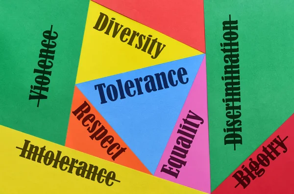 Деякі Слова Їхні Антоніми Пов Язані Любов Толерантністю — стокове фото