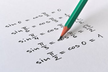 Bağımsız değişkenler için bazı trigonometrik fonksiyonların değer hesaplaması verilen
