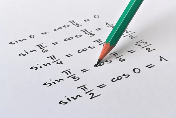 Calcolo Del Valore Alcune Funzioni Trigonometriche Determinati Argomenti — Foto Stock