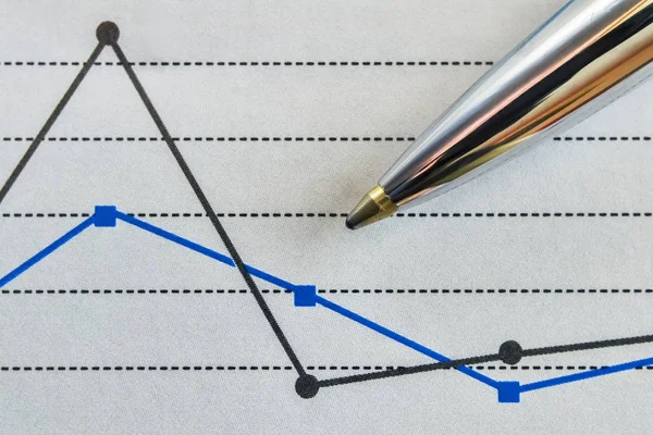 Pluma Gráfico Línea Roto Que Representa Cierto Flujo Datos — Foto de Stock