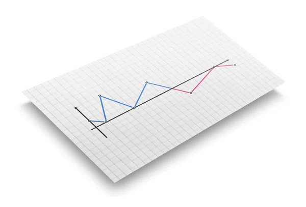 Decreasing line graph — Stock Photo, Image