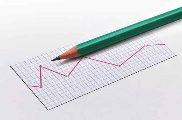 Gráfico e um lápis — Fotografia de Stock