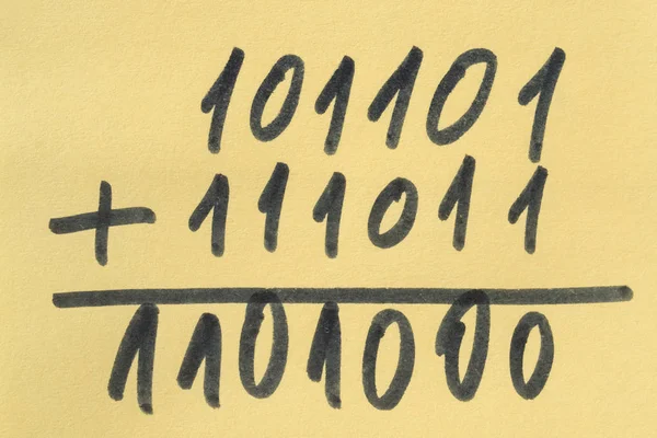 Suma del número binario — Foto de Stock