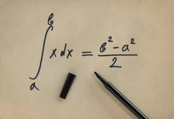 Exempel Definitiv Integral Med Dess Allmänna Lösning Och Filtpenna Royaltyfria Stockfoton