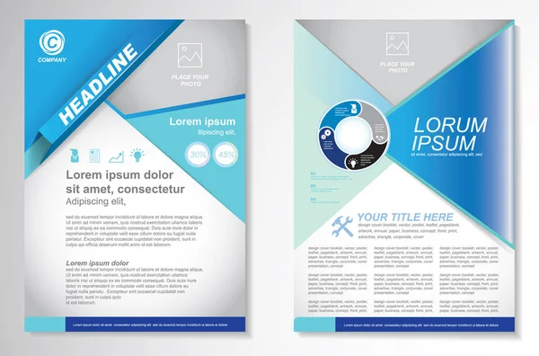 Vector Brochure Desain Templat Layout Ukuran Halaman Depan Dan Belakang - Stok Vektor