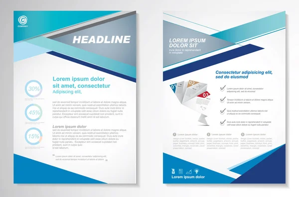 Vector Brochure Desain Templat Layout Ukuran Halaman Depan Dan Belakang - Stok Vektor