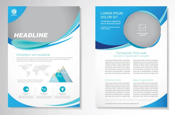 Vector Brochure Flyer Design Layout Sjabloon Maat Voor Achterpagina Infographics — Stockvector
