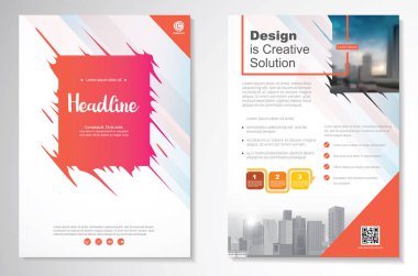 Şablon vektör tasarım broşür, faaliyet raporu, dergi, afiş, Kurumsal tanıtım, Portföy, el ilanı, Infographic, düzen renkli boyutu A4 ile modern, ön ve arka, için kolay kullanımı ve düzenlemek için.