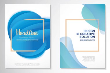 Broşür için şablon vektör tasarımı, Yıllık Rapor, Dergi, Poster, Şirket Sunumu, Portföy, Flyer, Infographic, mavi renk boyutu A4, Ön ve Arkası ile modern düzen, Kullanımı ve düzenlemesi kolay