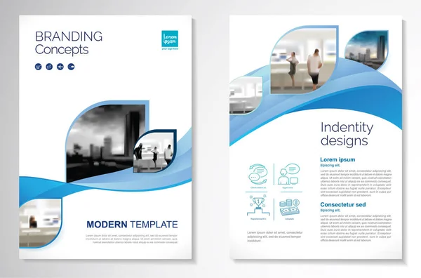 Desain Vektor Template Untuk Brochure Annualreport Magazine Poster Corporate Presentation - Stok Vektor