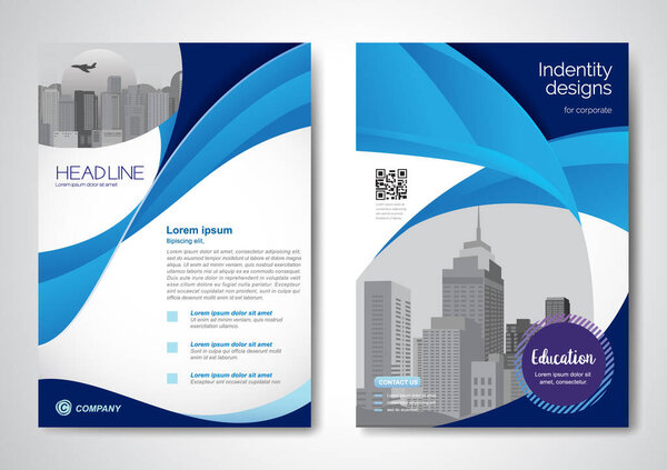 Template vector design for Brochure, AnnualReport, Magazine, Poster, Corporate Presentation, Portfolio, Flyer, infographic, layout modern size A4, Front and back, Easy to use and edit.