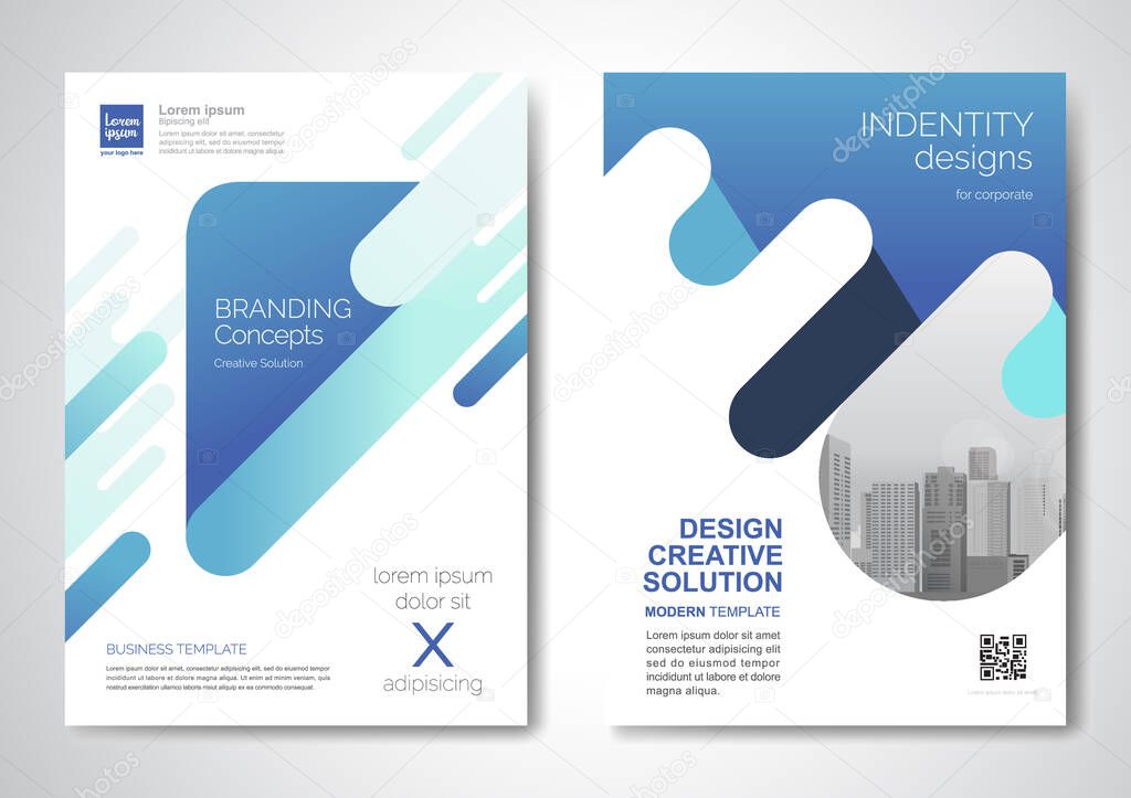 Template vector design for Brochure, AnnualReport, Magazine, Poster, Corporate Presentation, Portfolio, Flyer, infographic, layout modern size A4, Front and back, Easy to use and edit.