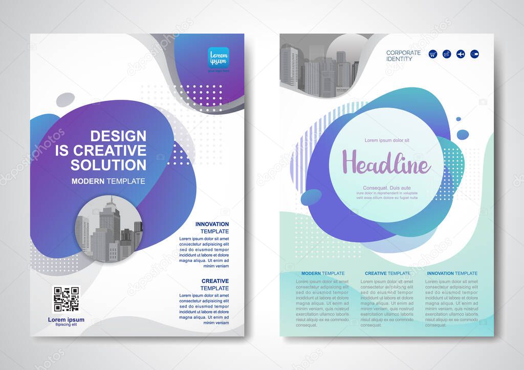 Template vector design for Brochure, AnnualReport, Magazine, Poster, Corporate Presentation, Portfolio, Flyer, infographic, layout modern size A4, Front and back, Easy to use and edit.