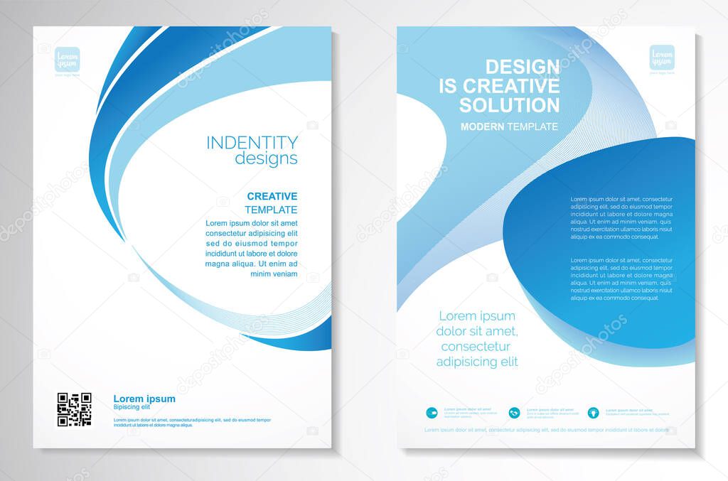 Template vector design for Brochure, AnnualReport, Magazine, Poster, Corporate Presentation, Portfolio, Flyer, infographic, layout modern size A4, Front and back, Easy to use and edit.