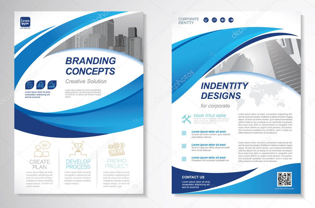 Template vector design for Brochure, AnnualReport, Magazine, Poster, Corporate Presentation, Portfolio, Flyer, infographic, layout modern size A4, Front and back, Easy to use and edit.