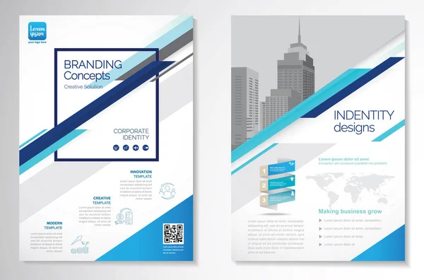 Desain Vektor Template Untuk Brochure Annualreport Magazine Poster Corporate Presentation - Stok Vektor