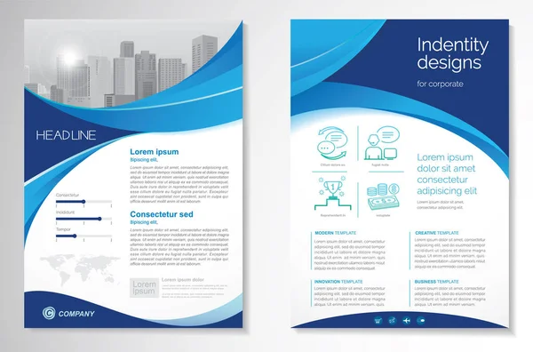 Design Vectorial Șablon Pentru Broșură Raport Anual Revistă Poster Prezentare — Vector de stoc