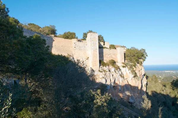 Castell Santueri Mallorca Puig Santueri Ortaçağ Kalesi — Stok fotoğraf