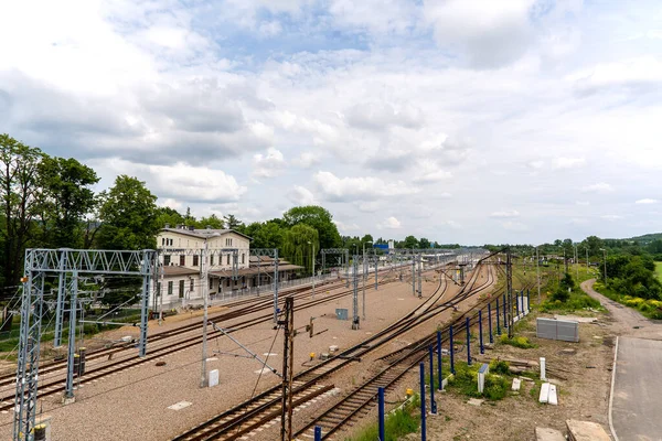 Dworzec Kolejowy Krzeszowicach Polska — Zdjęcie stockowe