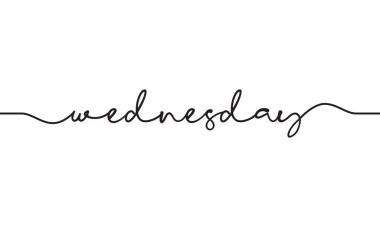 wednesday word handwritten design vector	 clipart