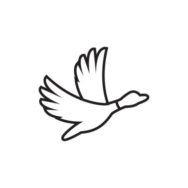 Çizgi ördek sineği ikon vektörü. yaratıcı vektör illüstrasyonu.