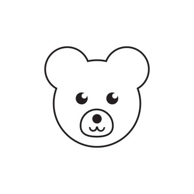 çizgiler oyuncak ayı sevimli simge sembolü vektörü beyaz arkaplanda izole