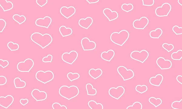 Beautiful Hearts Lines Pink Background Love Vector Illustration — Vettoriale Stock
