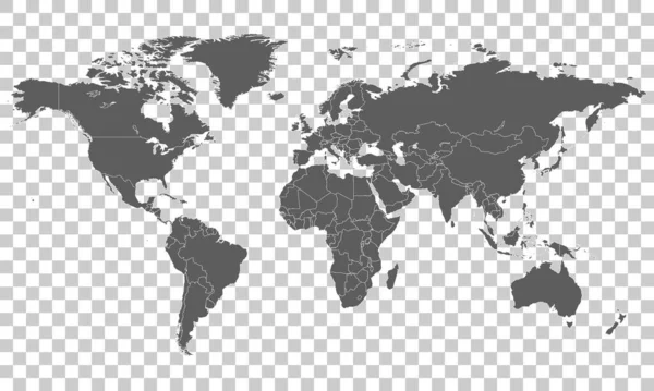 Vettore Progettazione Mappe Del Mondo Sfondo Trasparente — Vettoriale Stock