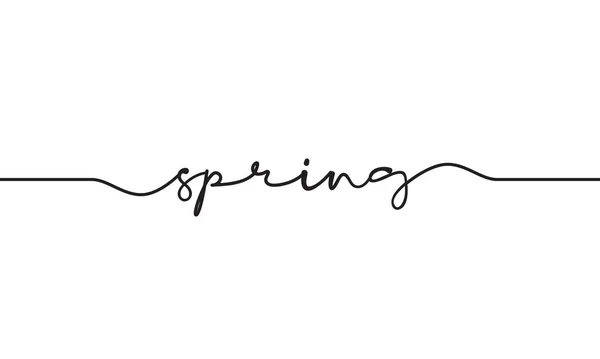Spring Word Handwritten Design Vector — Stock Vector