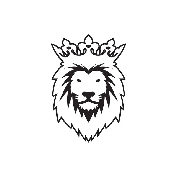 Lion Head Crown Design Concept Vector Illustration — Stock Vector