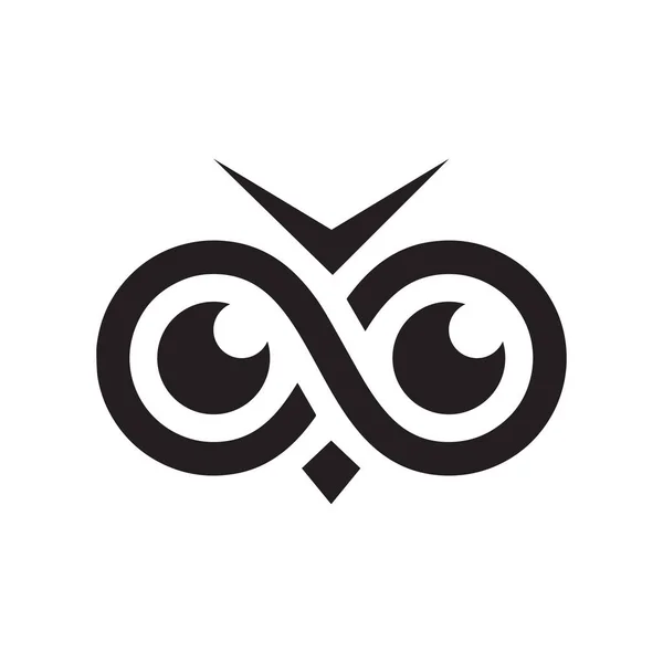 Infinity Oog Uil Symbool Vector Geïsoleerd Witte Achtergrond — Stockvector