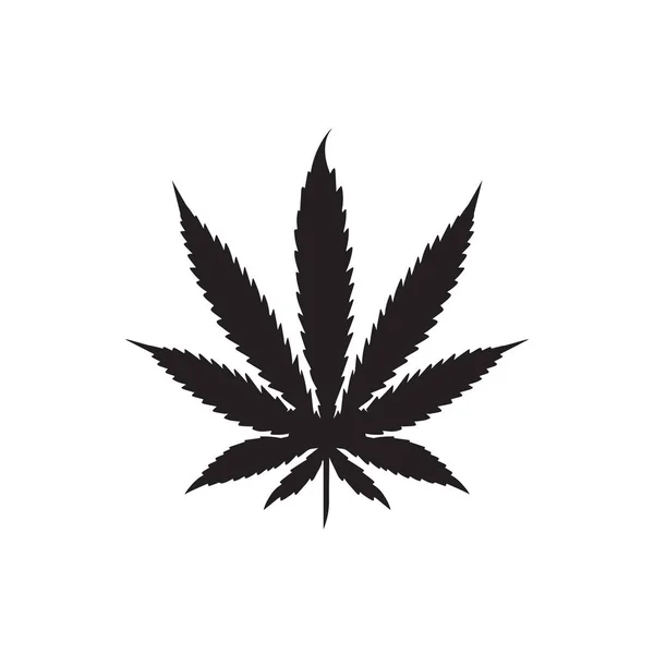 Hierba Cannabis Hoja Icono Vector Sobre Fondo Blanco — Vector de stock