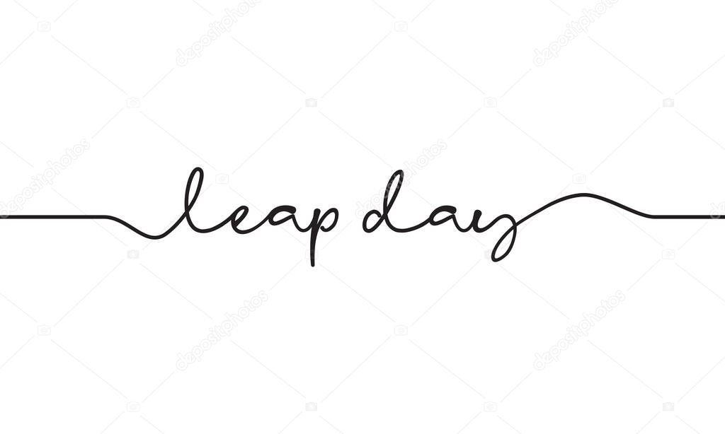 leap day word handwriting design vector