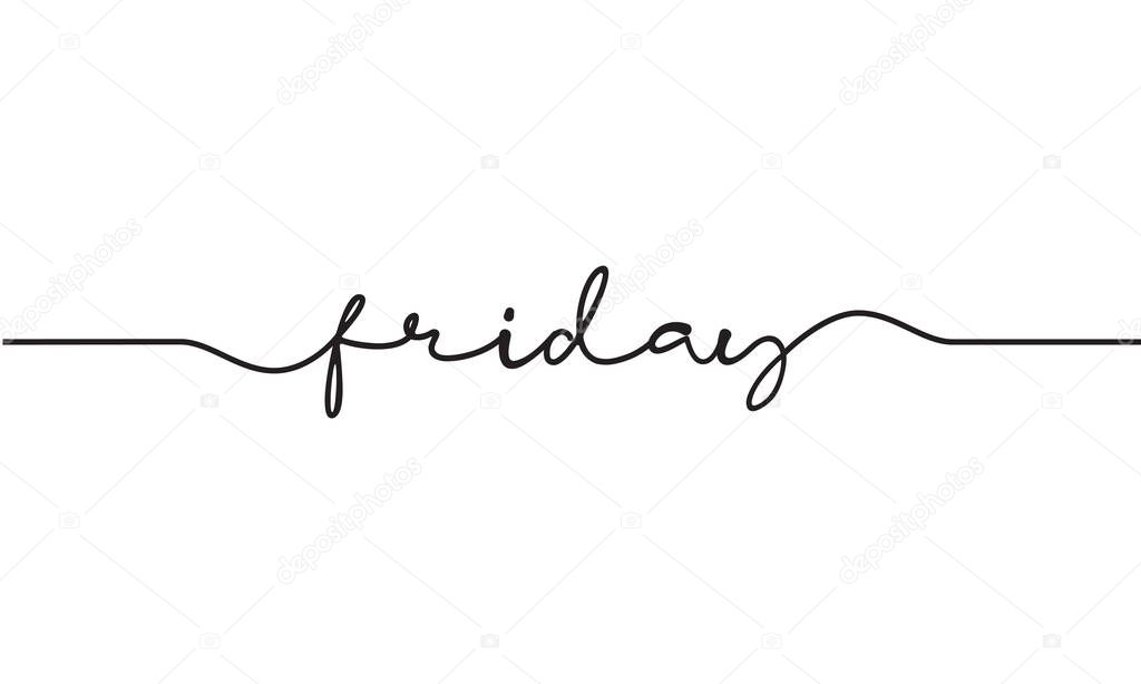 friday word handwritten design vector	