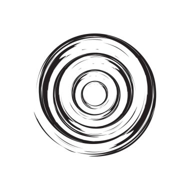 Beyaz arkaplanda spiral fırça mürekkep tasarım vektörü