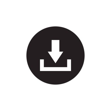 Çember simgesi indirme düğmesi düz vektörü